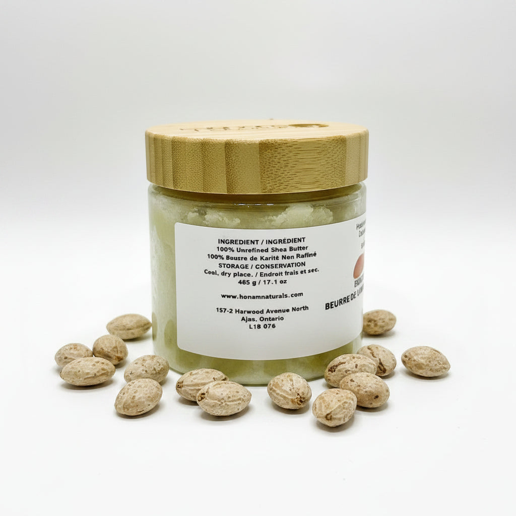 Unrefined Grade A Shea Butter | Raw Ghana Shea Butter | Honam Naturals 485 g